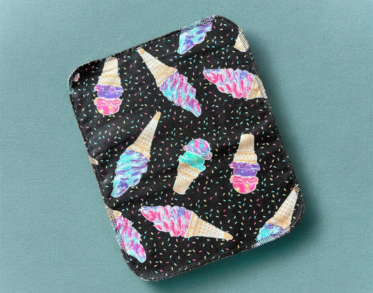 Ice Cream Cones 1ply flannel reusable paper towels