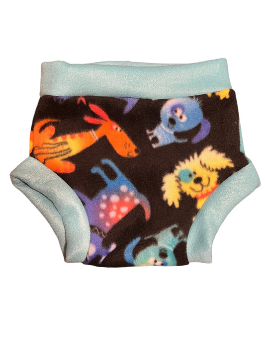 Colorful Dogs  XXL Fleece Diaper Cover