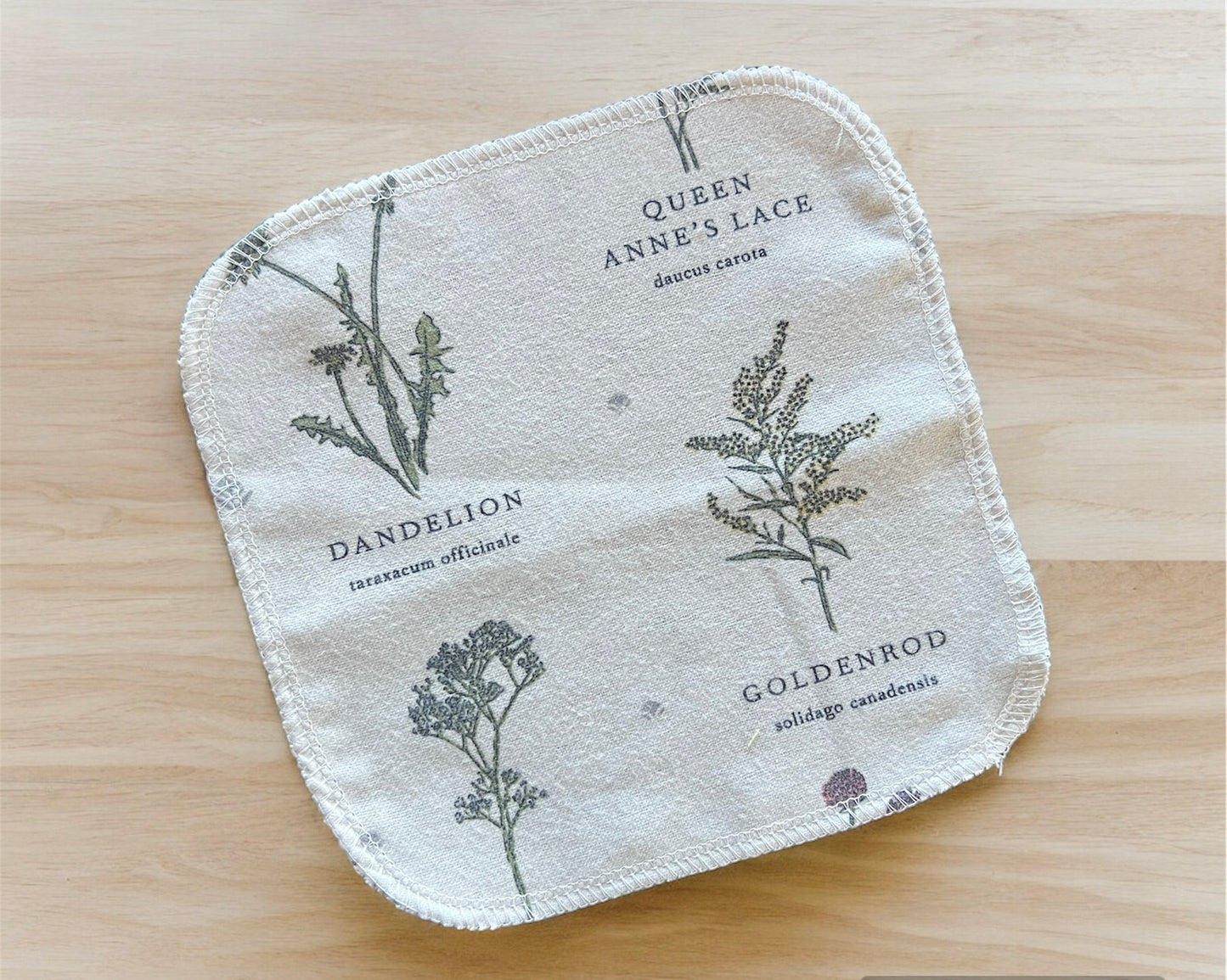 Wildflower names 1ply flannel cloth wipes