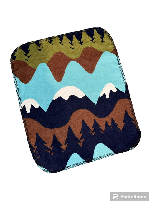Mountains 1ply flannel reusable paper towels