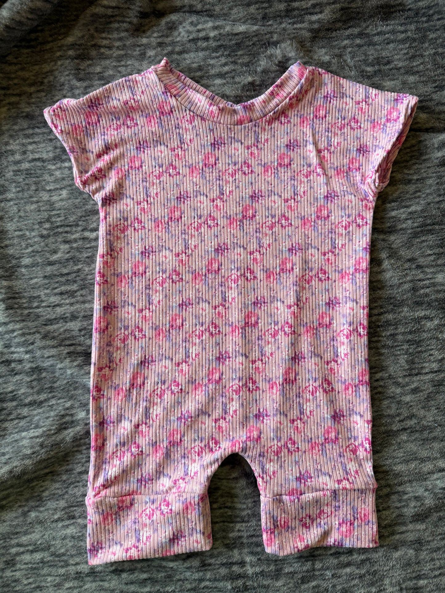 12m pink Floral  Shorts Romper