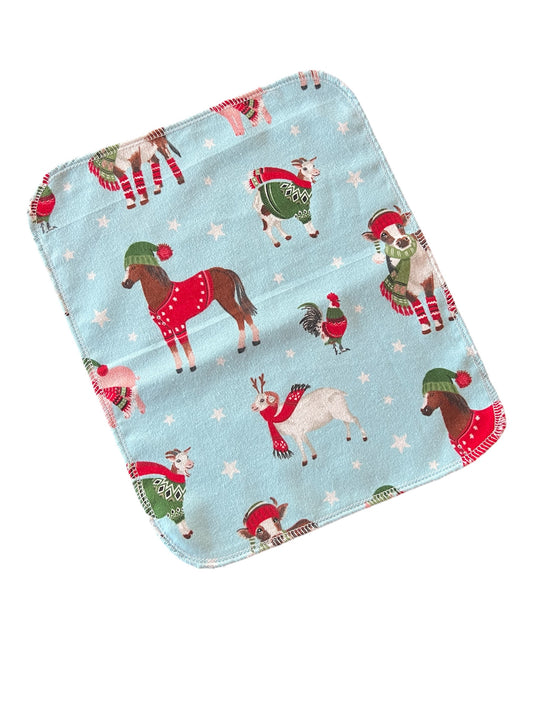 Winter on the Farm 1ply flannel reusable paper towel