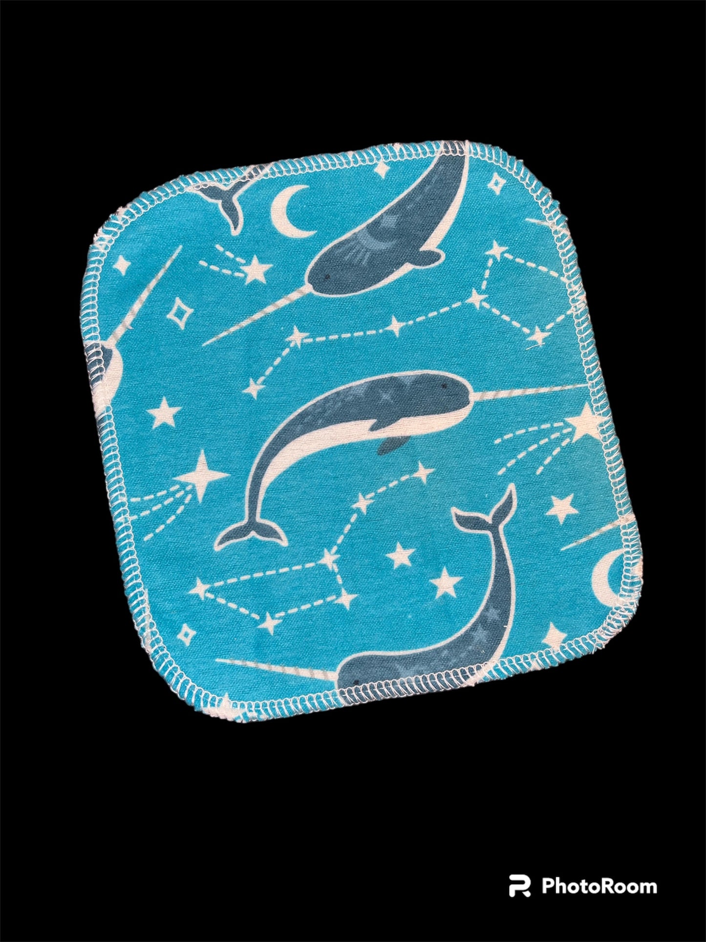 Narwhals 1ply flannel cloth wipes