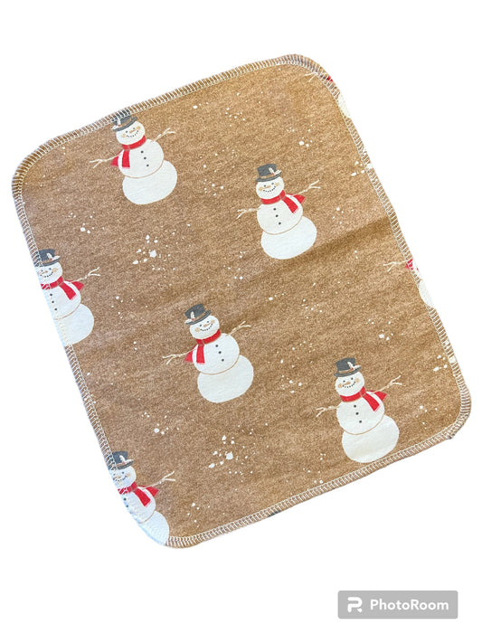 Snowman 2ply flannel reuseable paper towels