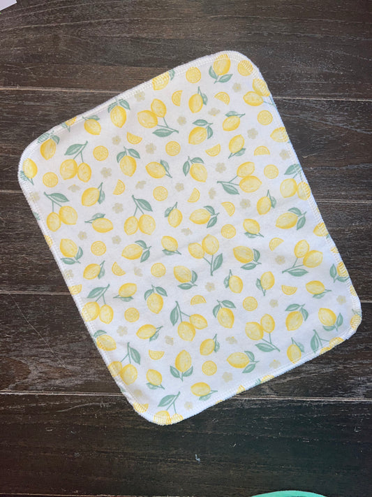Lemons 2ply flannel reusable paper towels / napkins