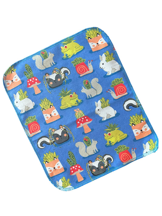 Succulent Animals 1ply flannel reuseable paper towels