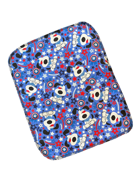 Patriotic Dog 1ply flannel reuseable paper towels