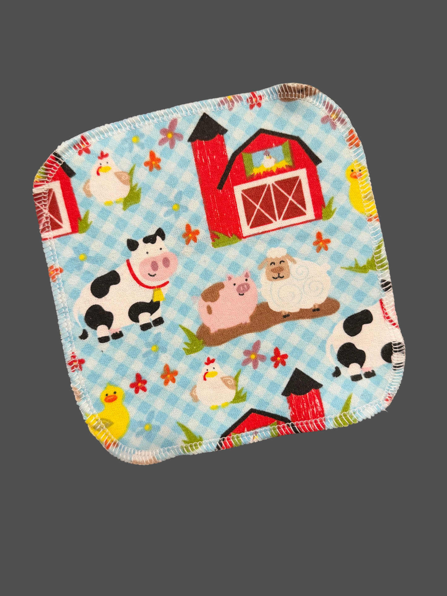 Cute Farm 2ply flannel cloth wipes
