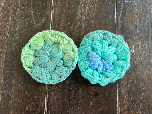 Set of Crochet cotton face Scrubbies Country Stripes