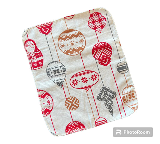 Christmas Ornaments 1ply flannel reusable paper towels