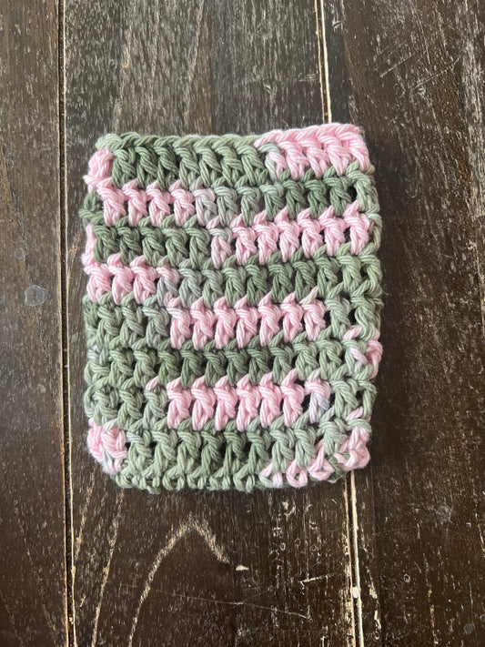 Pink & Green Cotton Crochet Soap Saver