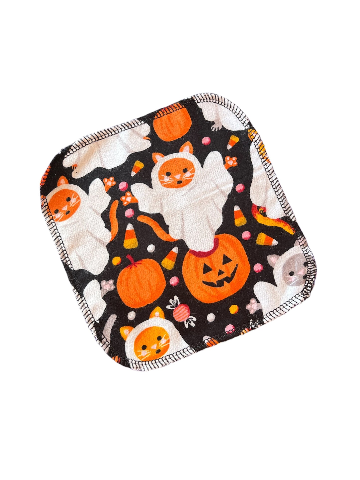 Ghost Cat 1ply flannel cloth wipes