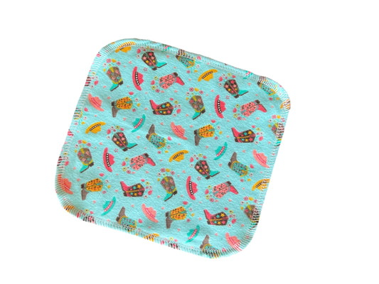 Cowgirl Cowboy Boots 2ply flannel cloth wipes