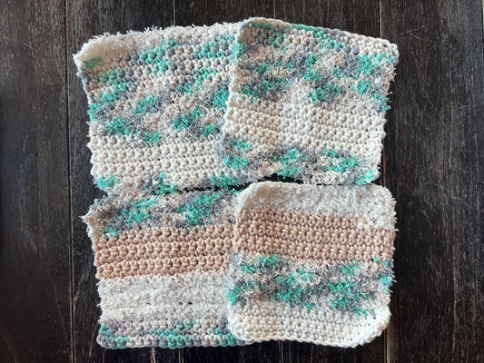 Bubbles  Cotton Scrubby Dishcloth cotton washcloth