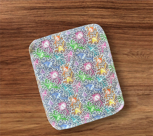 Bright Mushrooms 2ply flannel reusable paper towels