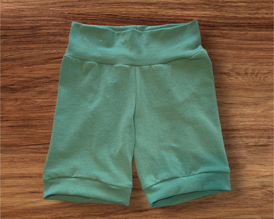 Solid Dark Sage 3-6yr Shortie shorts (longer length)