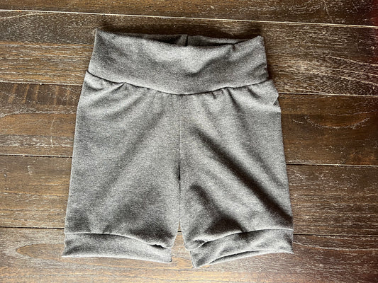 Solid Charcoal Grey  3-6yr Shortie shorts (longer length)
