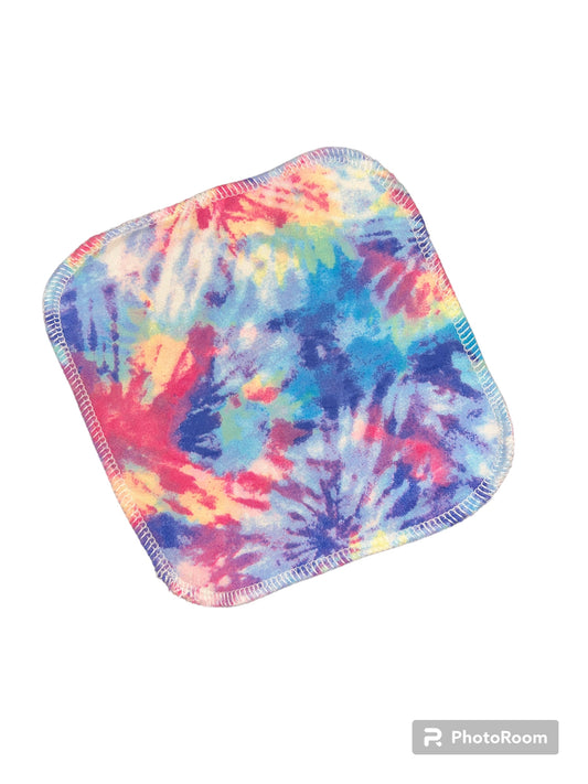 Pastel Tie Dye 2ply flannel cloth wipes