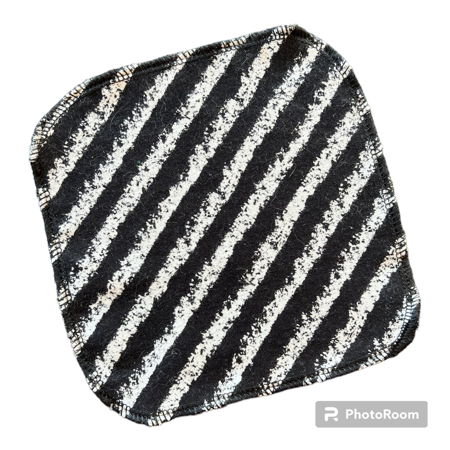 Black & White Stripes 1ply flannel cloth wipes