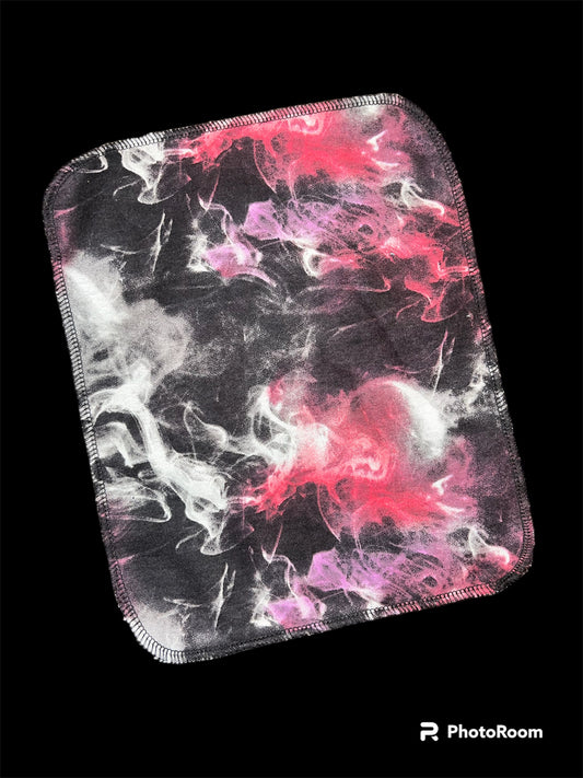 Purple Pink Black Smoke 1ply flannel reuseable paper towels