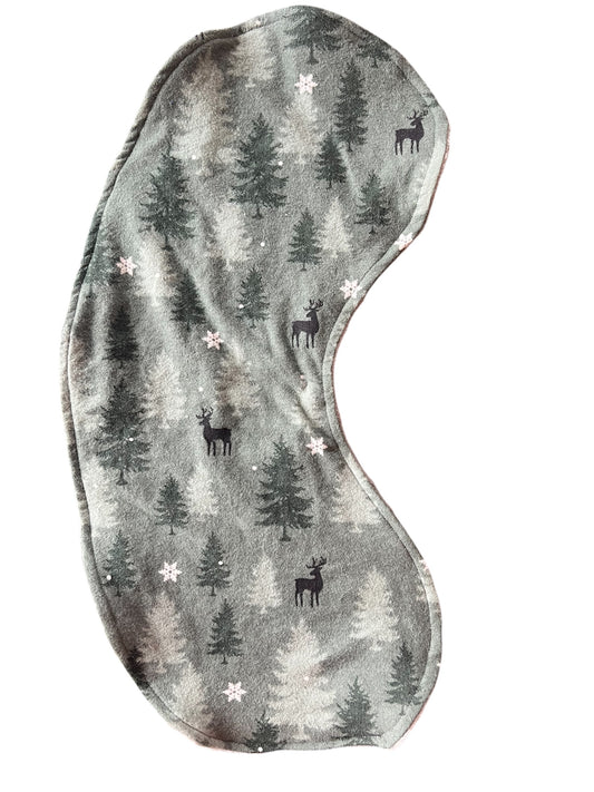 Winter forest Minky Backed Contour Burp Cloth
