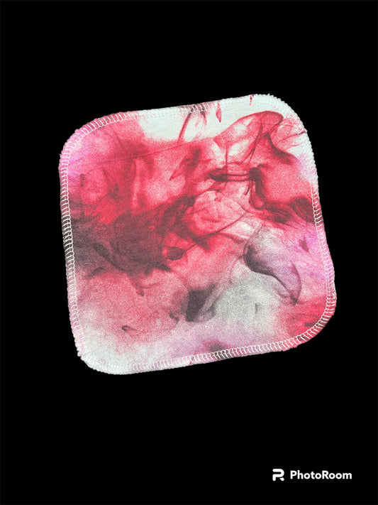 Red Black Smoke 2ply flannel cloth wipes