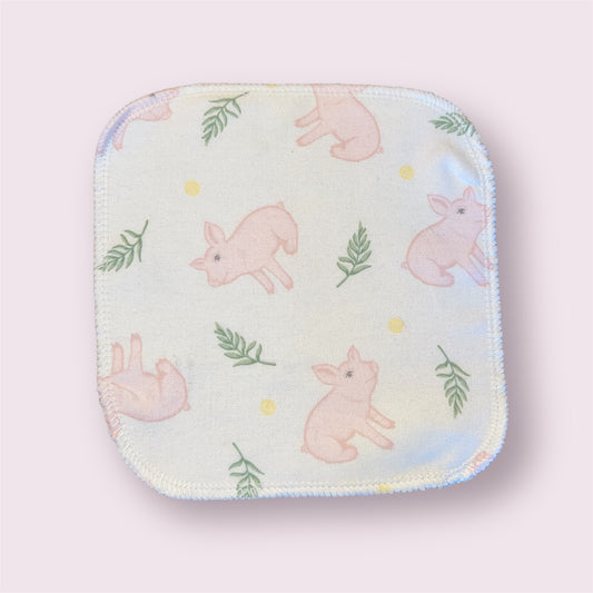 Sweet Piggy 1ply flannel cloth wipes