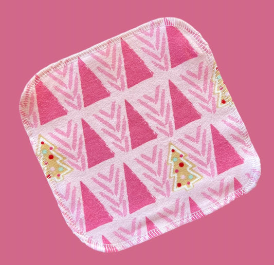 Discount Pink Christmas 2ply flannel cloth wipes