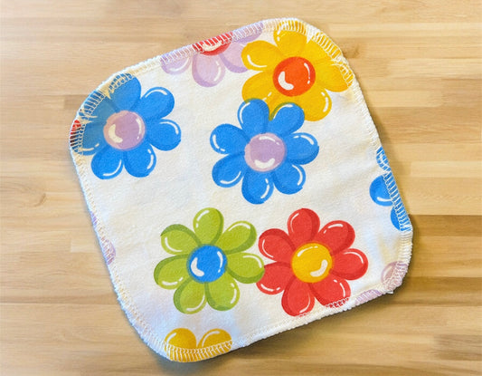 Retro Floral  1ply flannel reusable cloth wipes