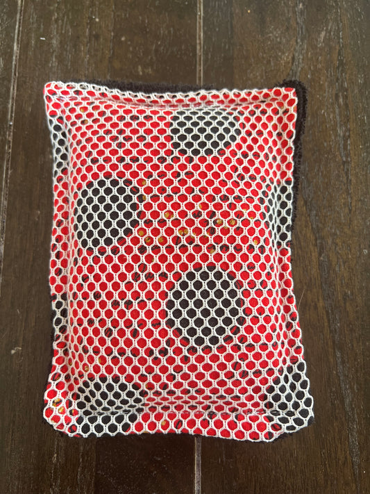 Polka dot reusable dish scrubber sponge