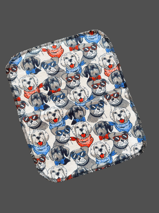 Patriotic Dogs 2ply flannel reusable paper towels napkins m
