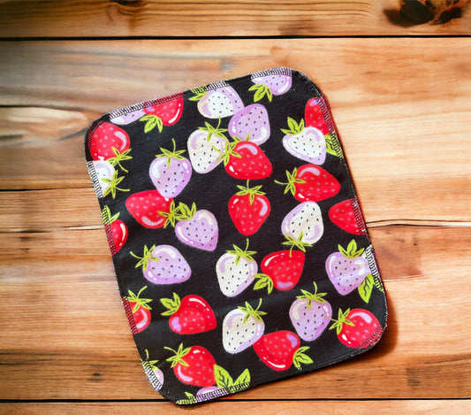 Strawberry 1ply flannel reusable paper towels
