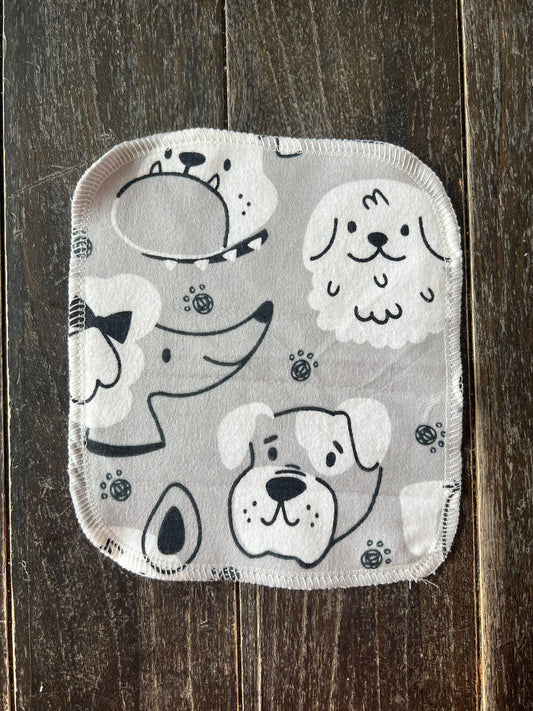 Discount Sketched dogs 2ply 6x7 flannel cloth wipes