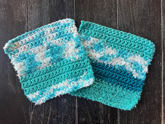 Ocean Cotton Scrubby Dishcloth cotton washcloth