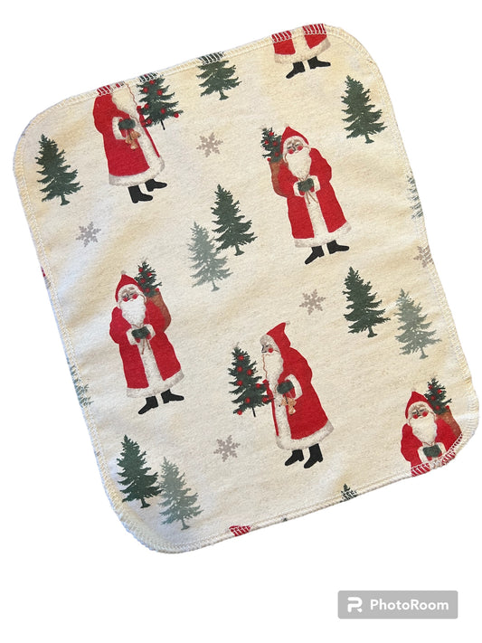 Vintage Santa 1ply flannel reusable paper towels