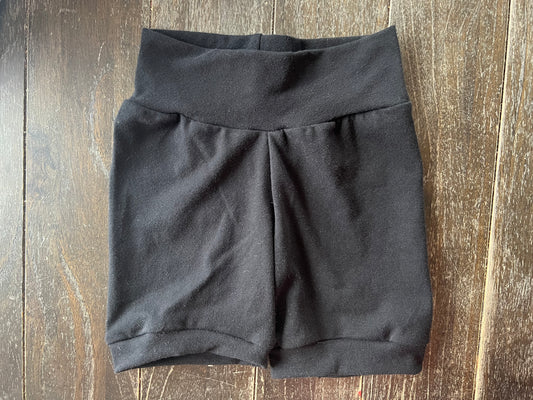 Solid Black 12m-3t grow with me shorts