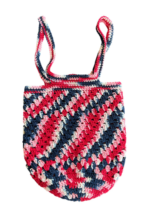 Nautical 4th of July Crochet Market Bag Large