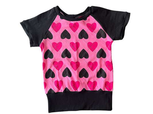 Argyle Hearts 3-6yr grow with me Tshirt