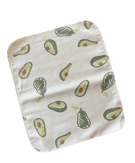 Avocado 2ply flannel reusable paper towel washrag