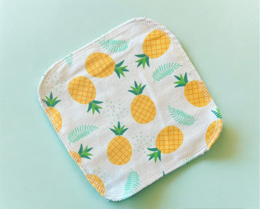Pineapple 1ply flannel cloth wipes