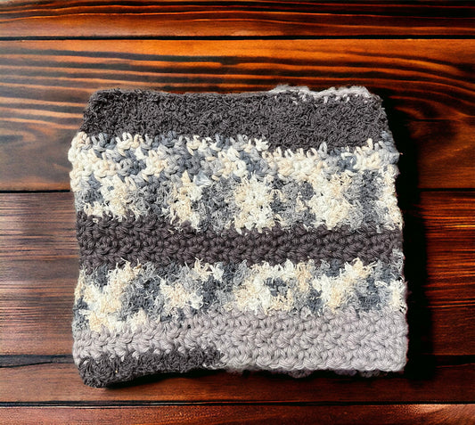 Black Grey Cotton Washcloth Scrubby Dishcloth