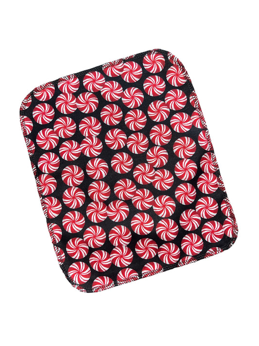 Christmas Peppermints 1ply flannel reusable paper towels