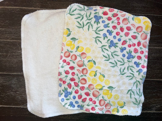 Fruit salad 2ply flannel Terry towels