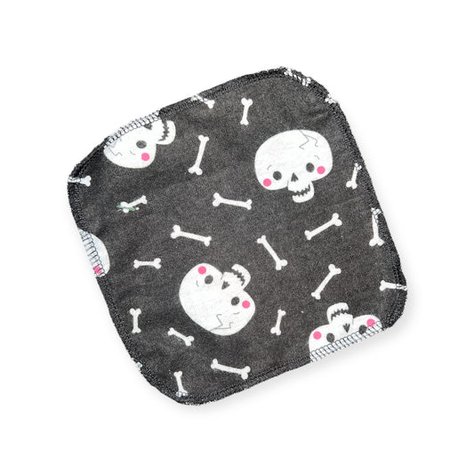 Happy skulls 1ply flannel cloth wipes