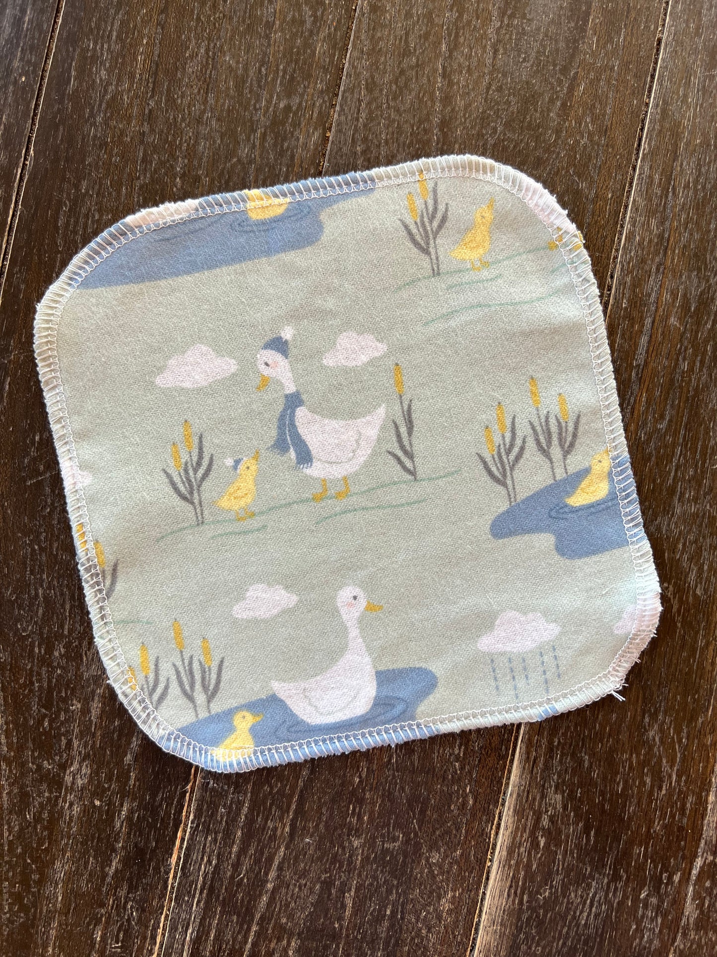 Winter Ducks 1ply flannel cloth wipes