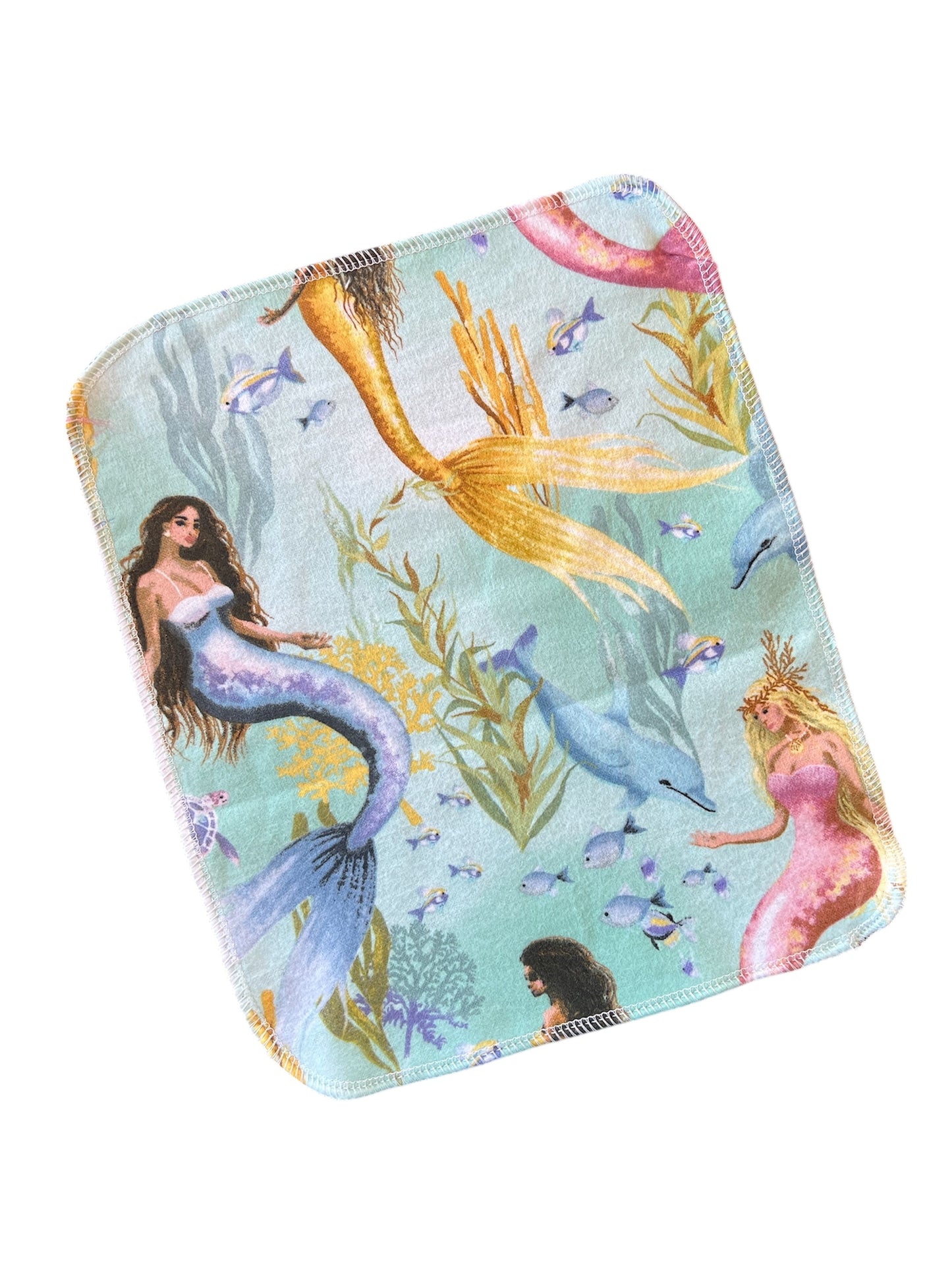 Mermaids  1ply cotton flannel reusable paper towels