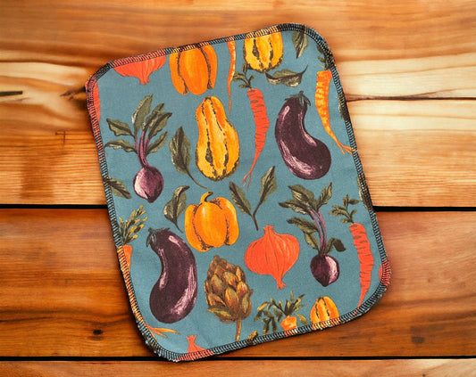 Vegetable Veggie Print 1ply flannel reusable paper towels