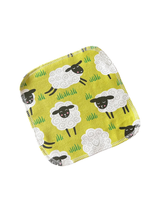 Sheep 2ply flannel cloth wipes