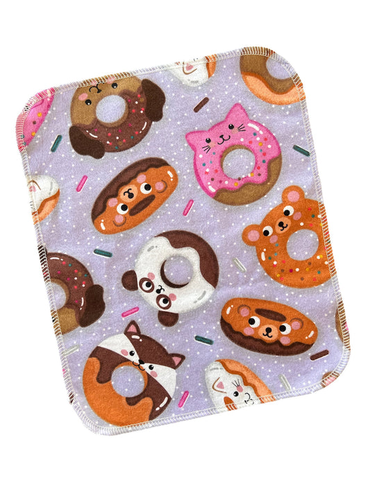 Animal Donuts 1ply flannel reusable paper towels