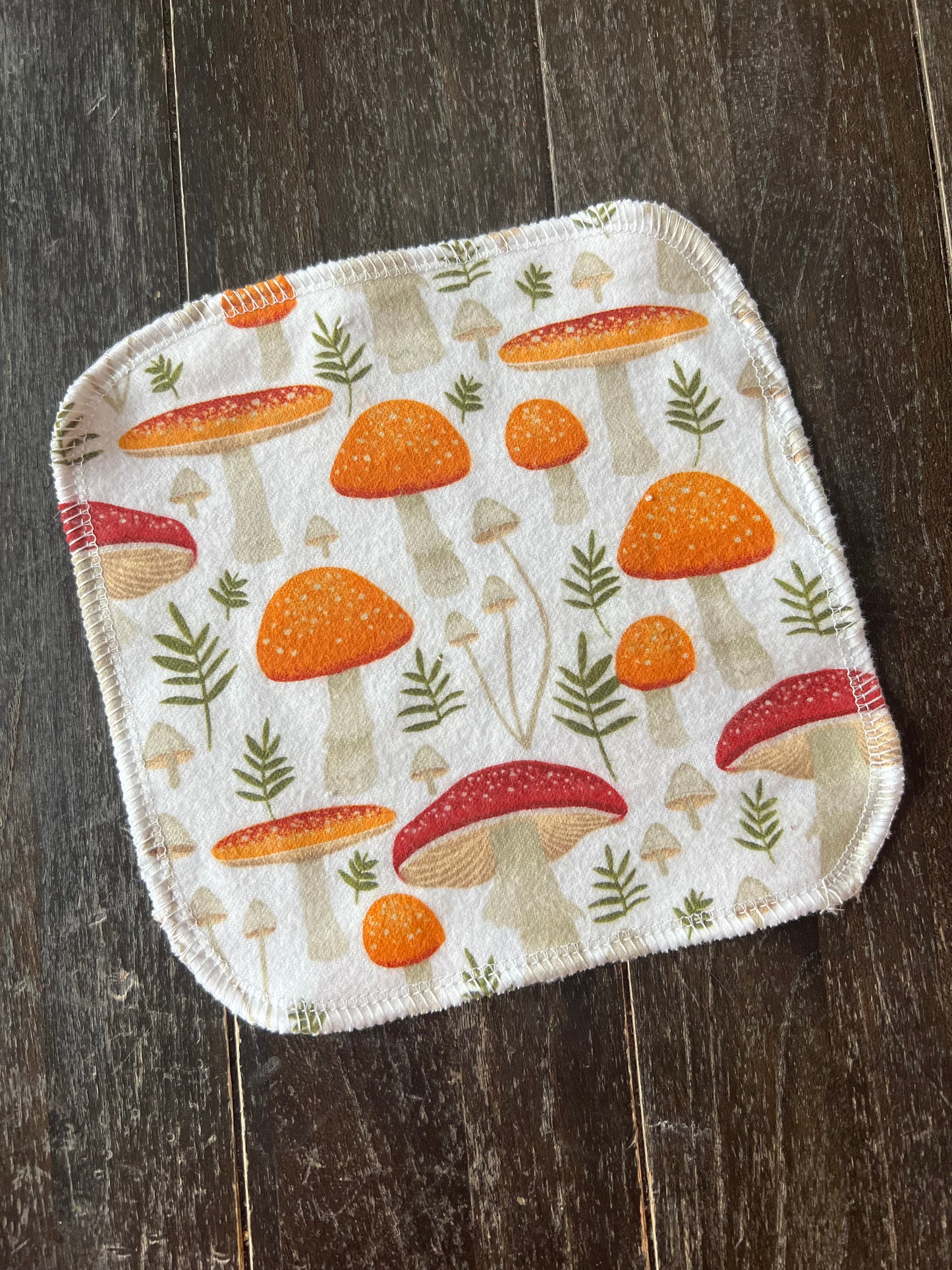 Mystery print 7x7 1ply flannel cloth wipes